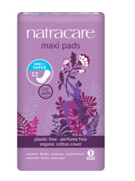 Natracare Maxi Pads Super 12pk